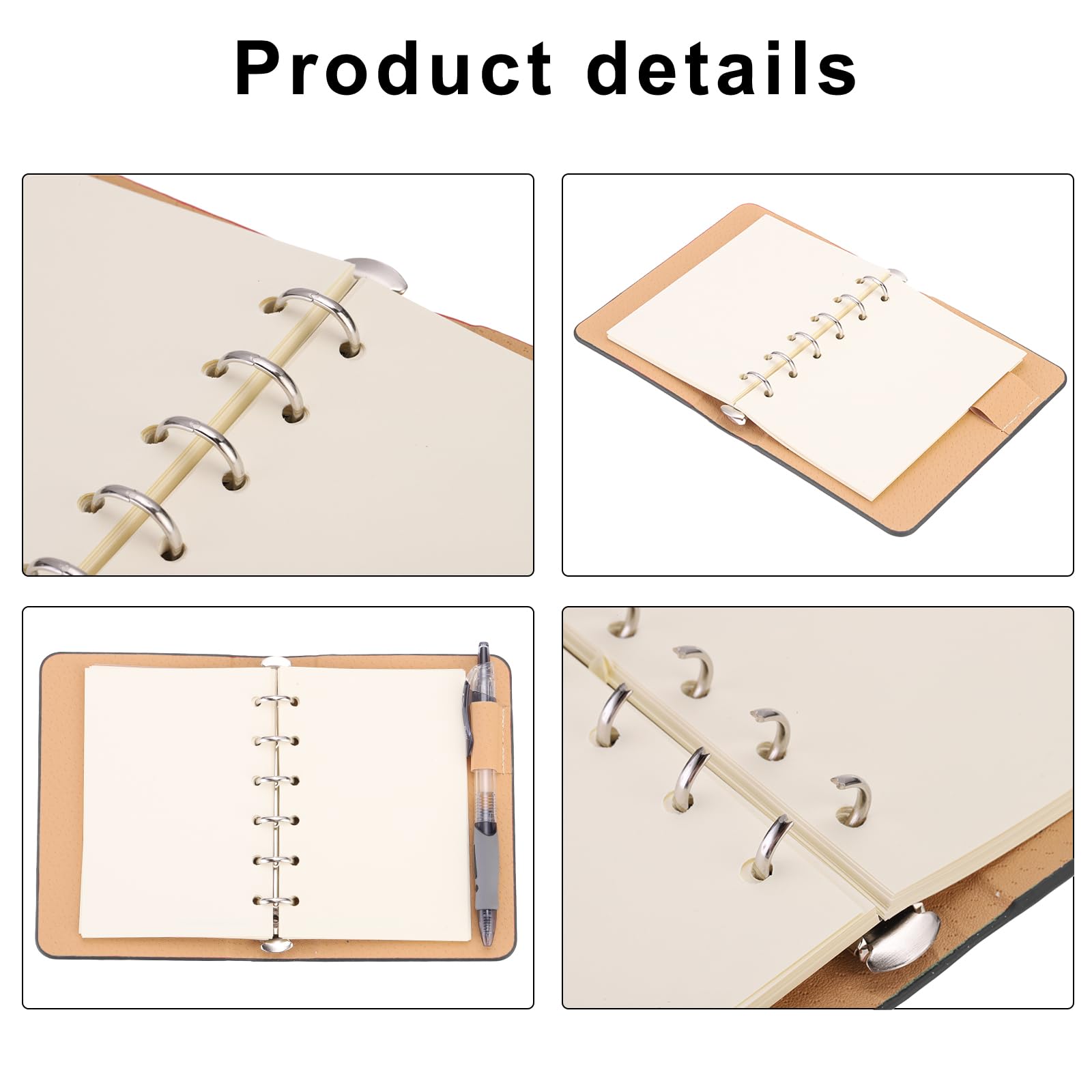 Amazon | PATIKIL 6リングバインダーカバー A7レザーノートブック